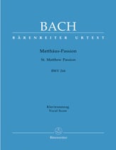 Saint Matthew Passion SATB Vocal Score cover